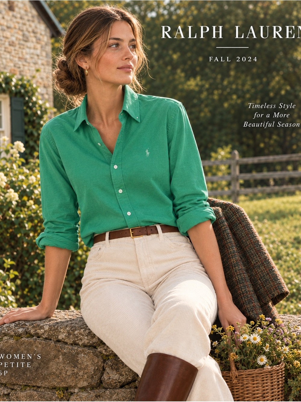 Ralph Lauren Emerald Green Button-Down Shirt 6P